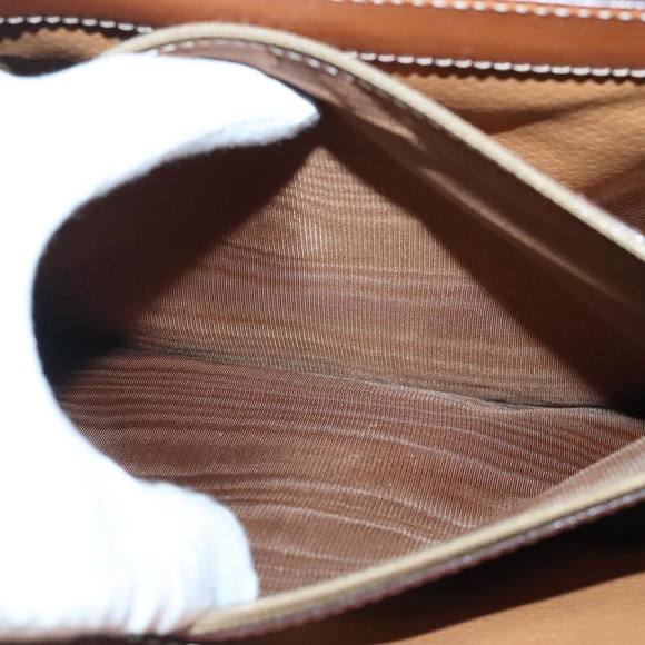 CELINE Macadam Canvas Hand Bag PVC Leather 2way Brown Gold Auth 100655 - Picture 11 of 16